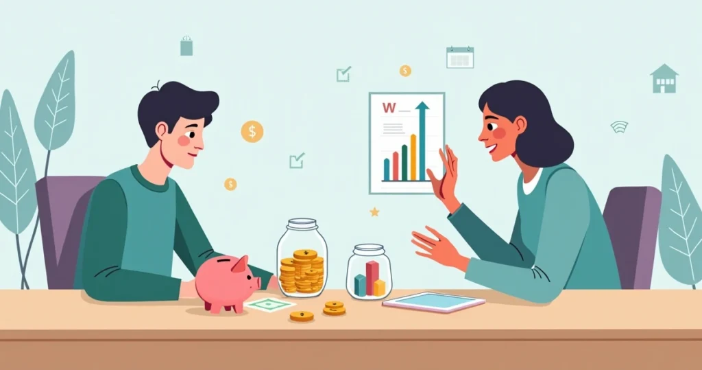 Jovem autista aprendendo a lidar com dinheiro com apoio de um adulto